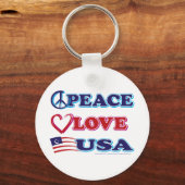 Peace-Liebe-USA Schlüsselanhänger (Vorderseite)