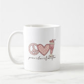 Peace Liebe Valentine, Retro Milkshake Kaffeetasse (Links)