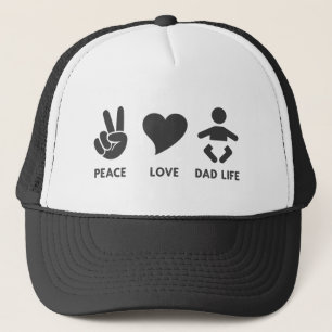 Peace Liebe Vater Life Funny New Dad Vatertag Truckerkappe
