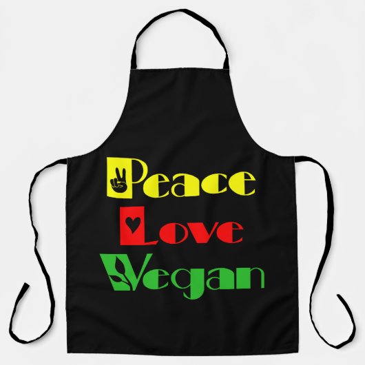 PEACE LIEBE VEGAN Cool, Retro Schürze (Vorderseite)