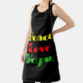 PEACE LIEBE VEGAN Cool, Retro Schürze (InSitu)