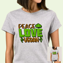 Peace Liebe Vegan Green Brown auf