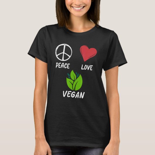 Peace Liebe Vegan Pacific Animal Life Vegetari T-Shirt (Vorderseite)