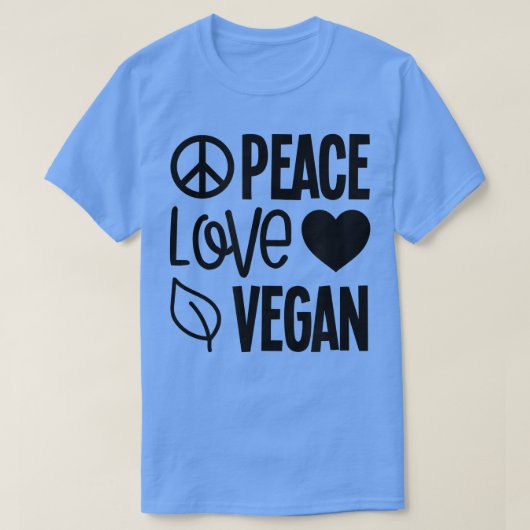 Peace Liebe Vegan WFPB Vegetarian Herbivore PlantB T-Shirt (Design vorne)