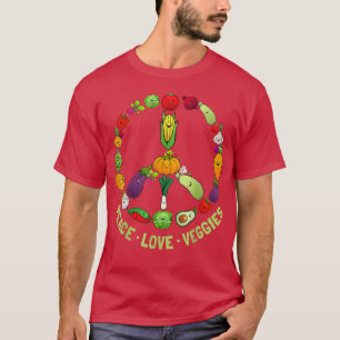 Peace Liebe Vegetarian Funny Vegan Lover Veganism T-Shirt