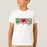 Peace Liebe Vegetarian Kids T-Shirt<br><div class="desc">Ein niedlicher vegetarischer T - Shirt für Kinder, die kein Fleisch essen. Peace Liebe Vegetarian Children's tee.</div>