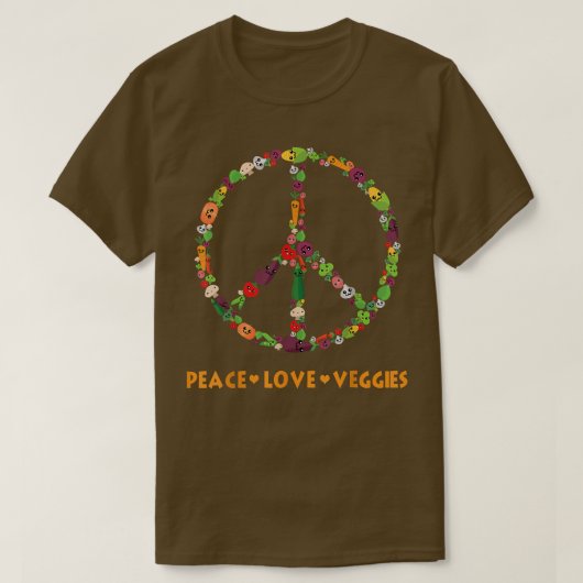 Peace Liebe Veggies Lovers Gemüse gesund Gemüse T-Shirt (Design vorne)