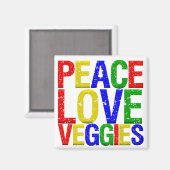 Peace Liebe Veggies Magnet (Vorderseite/Rückseite)