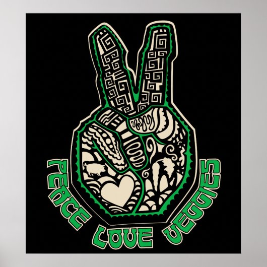 Peace Liebe Veggies Poster (Vorne)