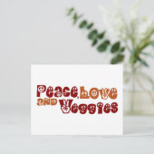 Peace Liebe Veggies Postkarte (Stehend Vorderseite)