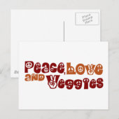 Peace Liebe Veggies Postkarte (Vorne/Hinten)