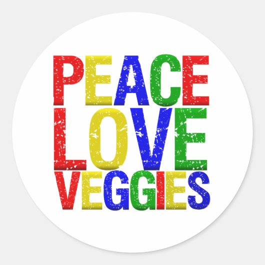 Peace Liebe Veggies Runder Aufkleber (Vorderseite)