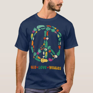 Peace Liebe Veggies Vegan Vegetarische Pflanze bas T-Shirt