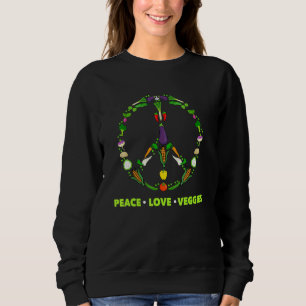 Peace Liebe Veggies Veganism Pflanze Bio basiert V Sweatshirt