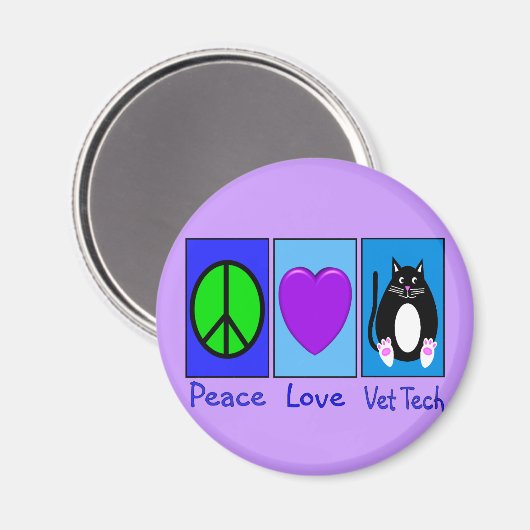 Peace Liebe Vet Tech Magnet (Vorderseite/Rückseite)