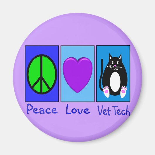 Peace Liebe Vet Tech Magnet (Vorne)