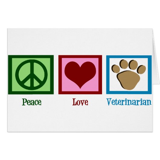 Peace Liebe Veterinary Card (Vorderseite (Horizontal))