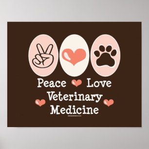 Peace Liebe Veterinary Medicine Poster