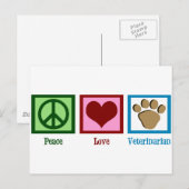 Peace Liebe Veterinary Postkarte (Vorne/Hinten)