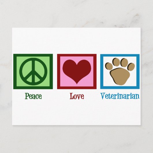 Peace Liebe Veterinary Postkarte (Vorderseite)