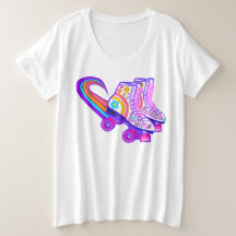 Peace Liebe Vintag 1960er Pink Roller Skate T - Sh