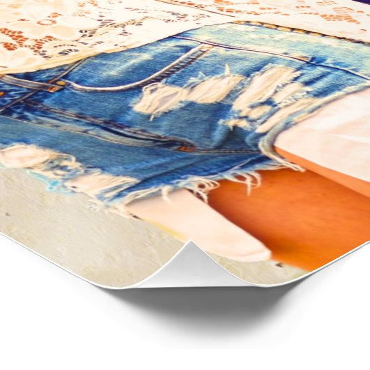 Peace & Liebe Vintag Vibes Poster (Ecke)