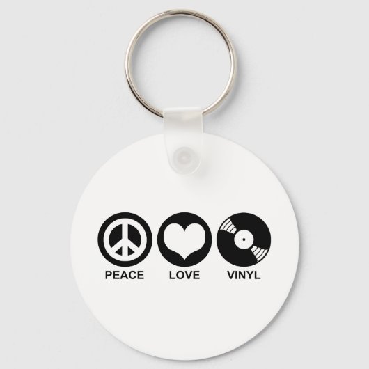 Peace Liebe Vinyl Schlüsselanhänger (Vorderseite)