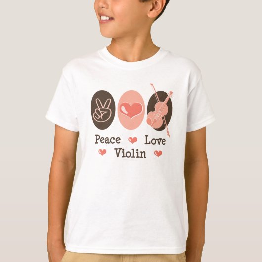Peace Liebe Violin Bio T Shirt (Vorderseite)
