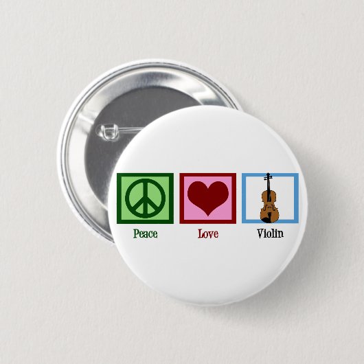 Peace Liebe Violin Button (Vorne & Hinten)