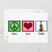 Peace Liebe Violin Postkarte (Vorne/Hinten)