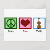 Peace Liebe Violin Postkarte (Vorderseite)
