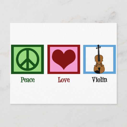 Peace Liebe Violin Postkarte (Vorderseite)