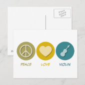 Peace Liebe Violin Postkarte (Vorne/Hinten)