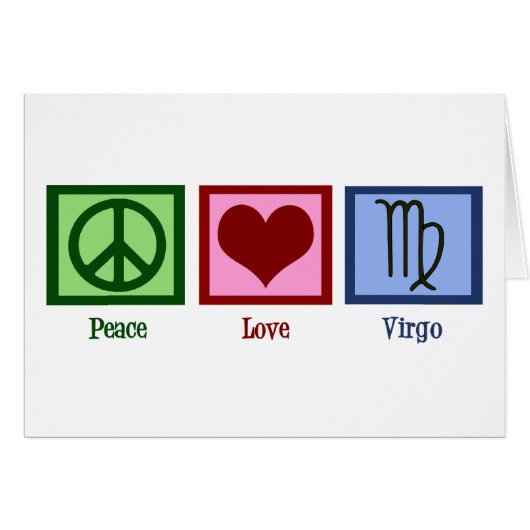 Peace Liebe Virgo Birthday Card (Vorderseite (Horizontal))