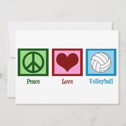 Peace Liebe Volleyball Feiertagskarte (Vorderseite)