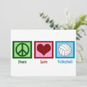 Peace Liebe Volleyball Feiertagskarte (Stehend Vorderseite)