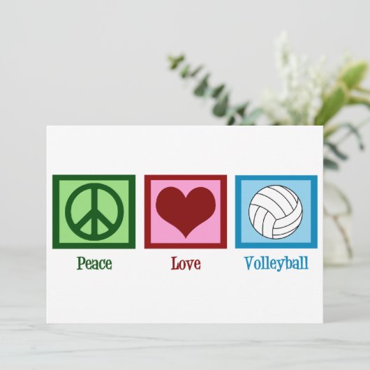 Peace Liebe Volleyball Feiertagskarte (Stehend Vorderseite)