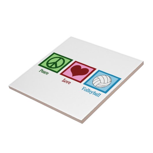 Peace Liebe Volleyball Fliese (Seite)