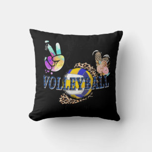 Peace Liebe Volleyball Gaga Life Mama Oma Leopar Kissen