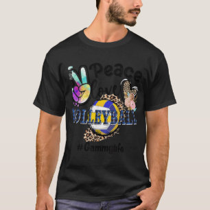 Peace Liebe Volleyball Gammy Life Mama Oma Leopa T-Shirt