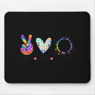 Peace Liebe Volleyball Gefärbte Krawatte Rainbow T Mousepad