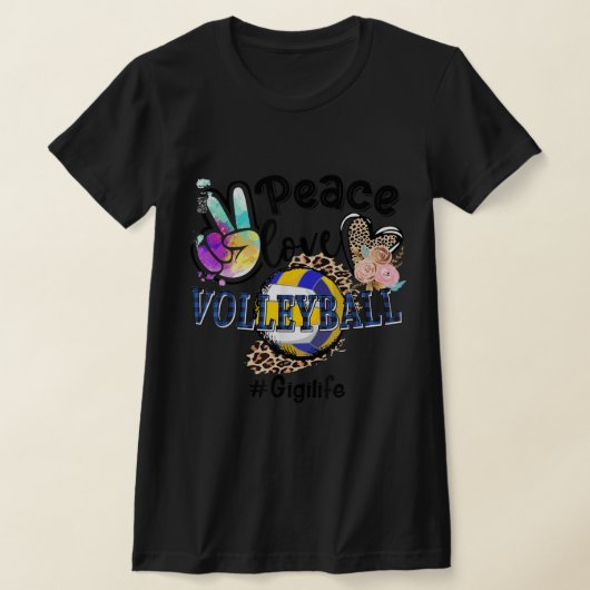 Peace Liebe Volleyball Gigi Life Mama Oma Leopar T-Shirt (Ablage )
