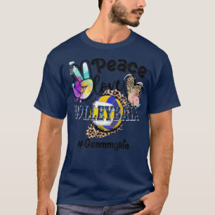 Peace Liebe Volleyball Grammy Life Mama Oma Leop T-Shirt
