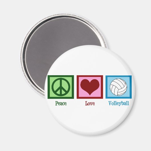 Peace Liebe Volleyball Magnet (Vorderseite/Rückseite)