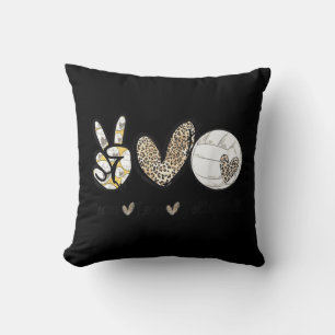 Peace Liebe Volleyball Mama Leopard Print Cheetah Kissen