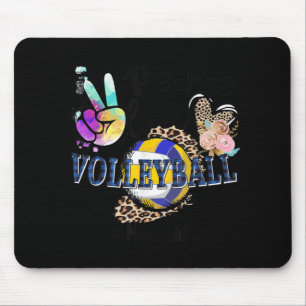 Peace Liebe Volleyball Mama Life Mama Oma Leopar Mousepad