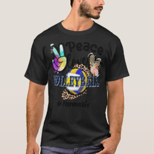 Peace Liebe Volleyball Nannie Life Mama Oma Leop T-Shirt
