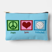 Peace Liebe Volleyball Niedlich Blue Zubehörtasche (Vorderseite)