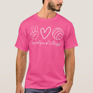 Peace Liebe Volleyball Niedlich Volleyball Lover T-Shirt