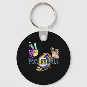 Peace Liebe Volleyball Nonni Life Mama Oma Leopa Schlüsselanhänger